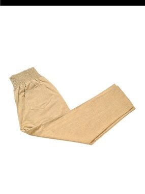 Emme Maternity Everyday Transitional Smocked Linen Pant Small